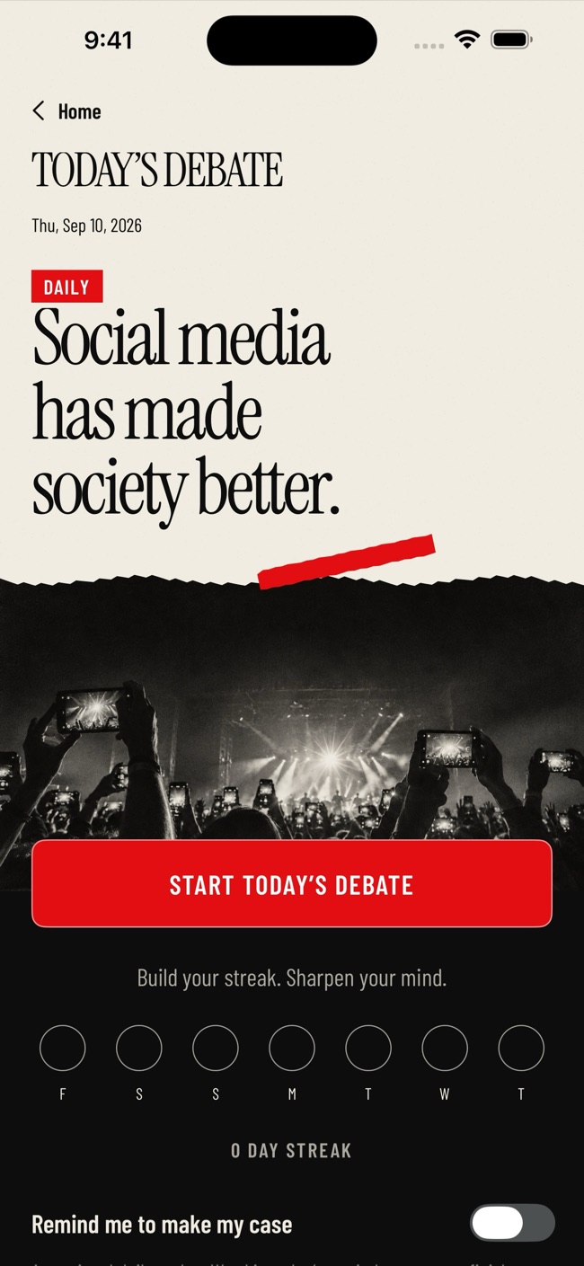 ARGUE screenshot: 04 daily